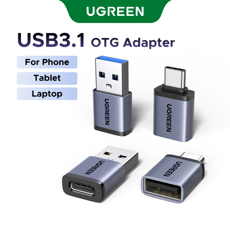 UGREEN USB3.1 ถึง Type-C ความเร็วสูง 5Gbps เกียร์ OTG คอมพิวเตอร์โทรศัพท์มือถือตัวแปลงไดรฟ์ USB เข้า