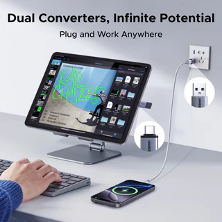 UGREEN USB3.1 ถึง Type-C ความเร็วสูง 5Gbps เกียร์ OTG คอมพิวเตอร์โทรศัพท์มือถือตัวแปลงไดรฟ์ USB เข้ากันได้กับ Huawei, iPhone 16 และคอมพิวเตอร์
