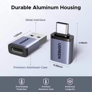 UGREEN USB3.1 ถึง Type-C ความเร็วสูง 5Gbps เกียร์ OTG คอมพิวเตอร์โทรศัพท์มือถือตัวแปลงไดรฟ์ USB เข้ากันได้กับ Huawei, iPhone 16 และคอมพิวเตอร์