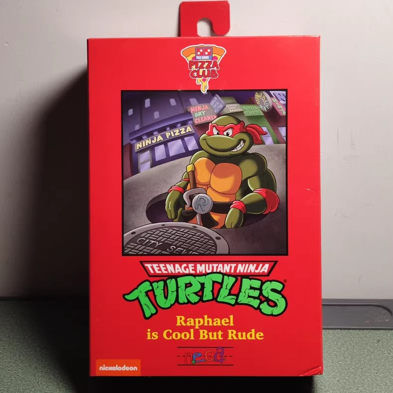 NECA เต่านินจาวัยรุ่นการ์ตูน VHS Club Edition Raphael Action Figure