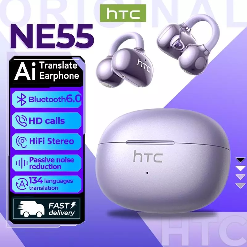 หูฟังไร้สาย HTC NE55 AI แปลภาษา Bluetooth 6.0
