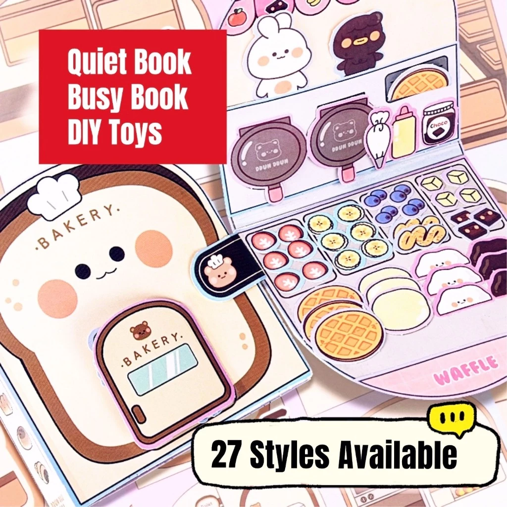 Quiet Book แฮนด์เมด Busy Book สําหรับเด็ก หนังสือ DIY วาฟเฟิล หนังสือแฮนด์เมด แฮนด์เมด ปฏิสัมพันธ์ระหว่างพ่อแม่และลูก ของเล่นเสริมพัฒนาการ หนังสือเด็กพัฒนาทักษะเด็ก