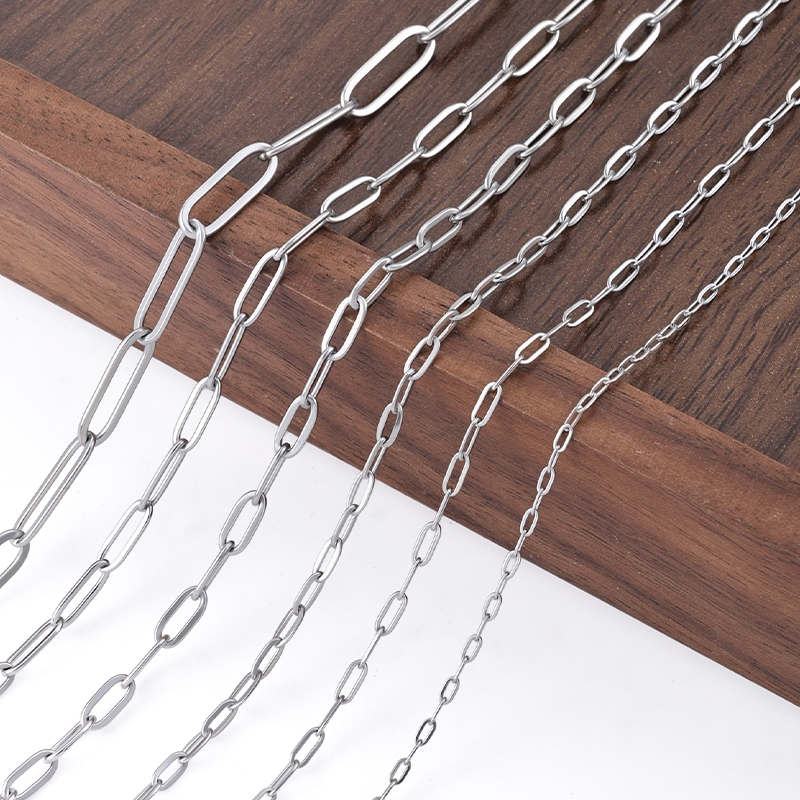 สร้อยข้อมือ-สร้อยคอกันน้ำ สแตนเลส.Cross Chain DIY ขนาด 0.4 มม. และ 0.55 มม.