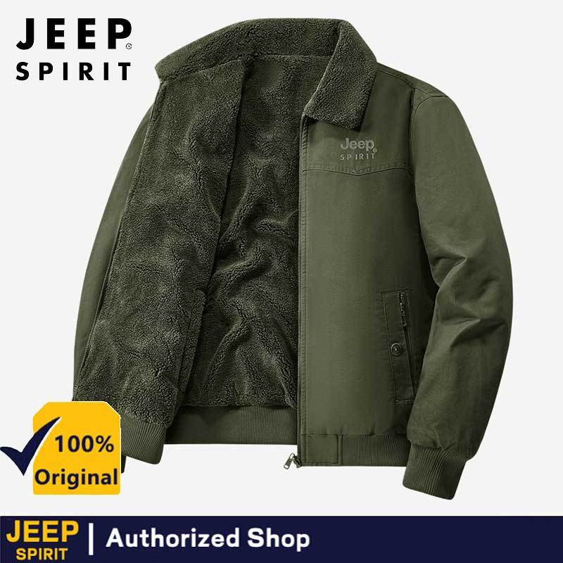 แจ็คเก็ต JEEP SPIRIT สองด้าน สำหรับผู้ชาย พร้อมหลายกระเป๋า เหมาะสำหรับฤดูใบไม้ร่วงปี 2025