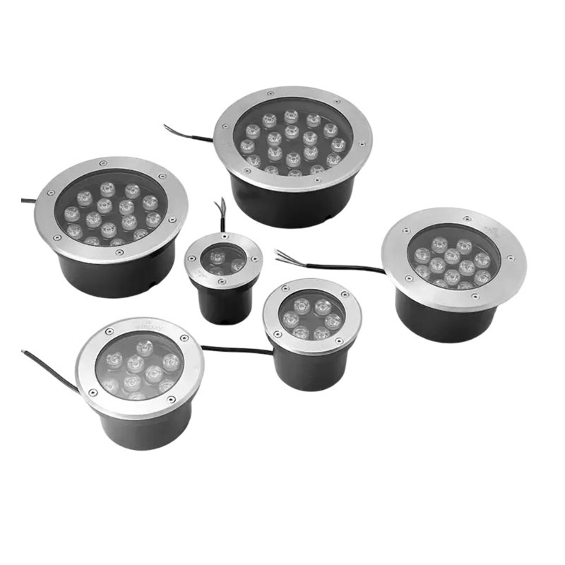 IP68 LED โคมไฟใต้ดิน 6W 9W บันไดแบบฝังน้ําท่วมสปอตไลท์พื้นดินกันน้ํากลางแจ้งสวน 220V 12V