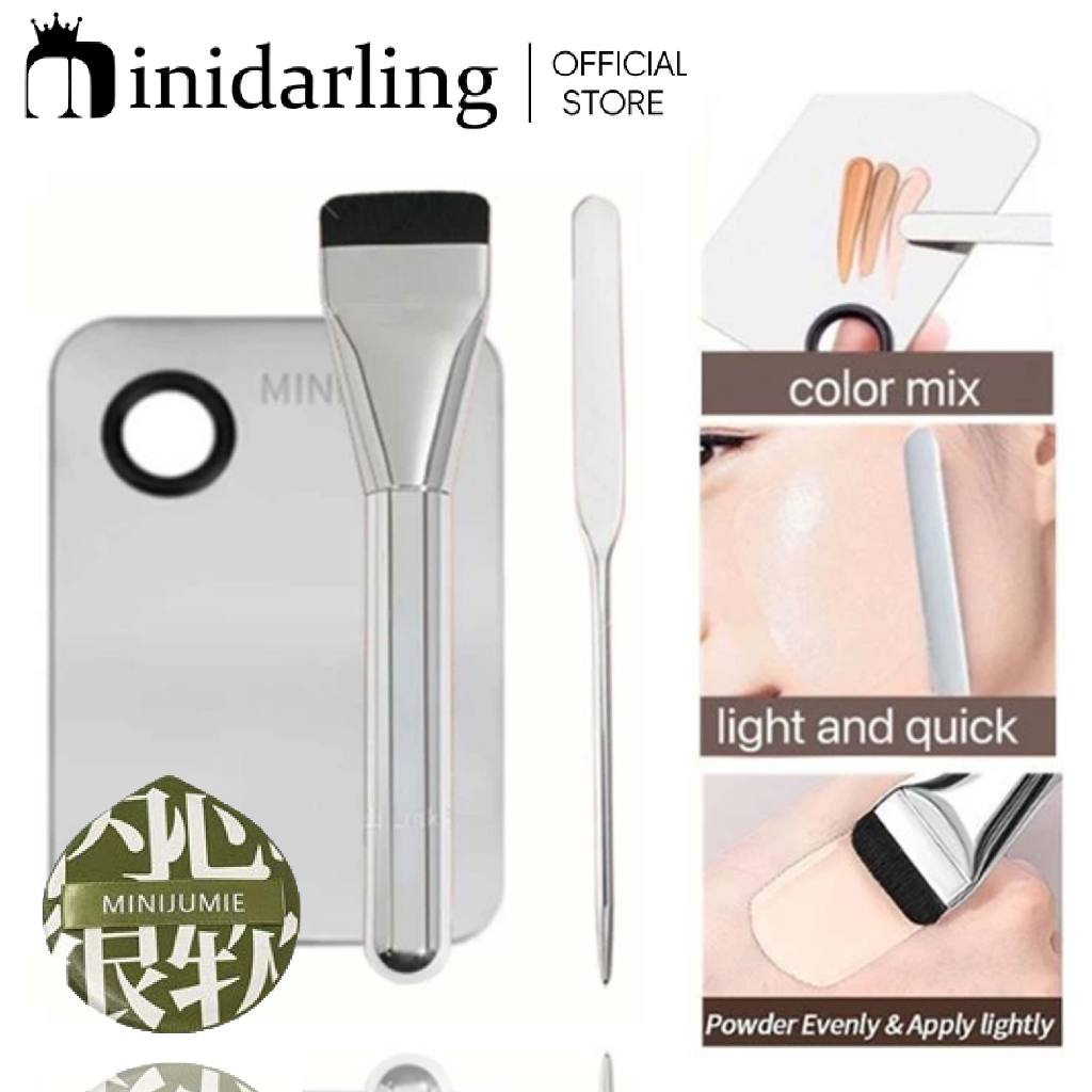 มินิจูมี จานสีสแตนเลสรองพื้นชนิดน้ําคอนซีลเลอร์ศิลปินแต่งหน้าจานผสม