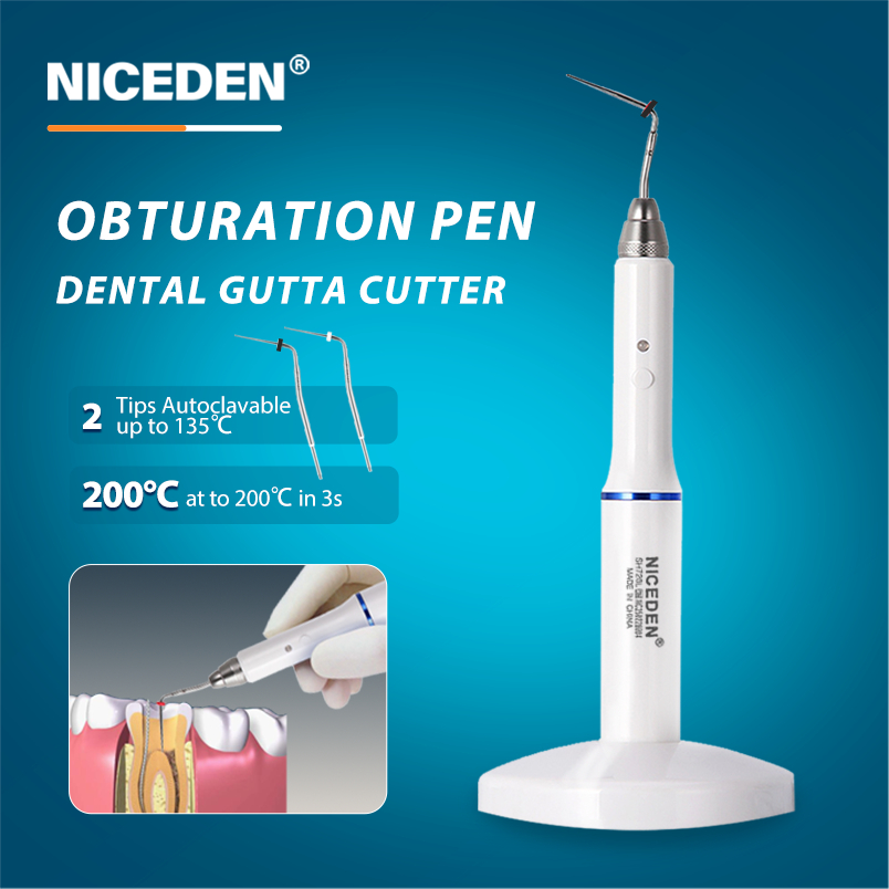 Niceden ทันตกรรม Obturation ปากกาไร้สาย Gutta Percha Obturation ระบบ Endo อุ่นปากกา Root Canal Hot Melt บรรจุปากกา 2 เคล็ดลับ
