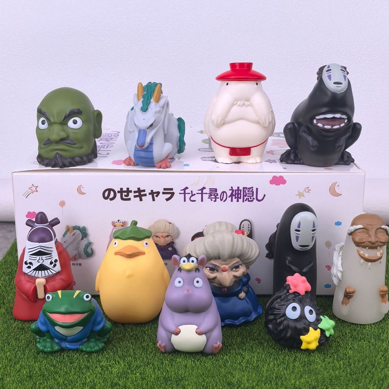 12 ชิ้น/เซ็ต 4-6 ซม.อะนิเมะ Away ไม่มี Face Man Yubaba Haku กบมอนสเตอร์หุ่นตุ๊กตาของเล่นนิ้วมือรุ่น Q PVC Action Figures รุ่นกล่อง