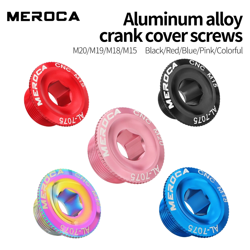 MEROCA QBLS จักรยานข้อเหวี่ยงแขน Bolt Crank ฝาครอบ MTB อลูมิเนียม CNC Hollow Crank ฝาครอบ M18/M19/M20 Bolt จักรยาน Crank อะไหล่