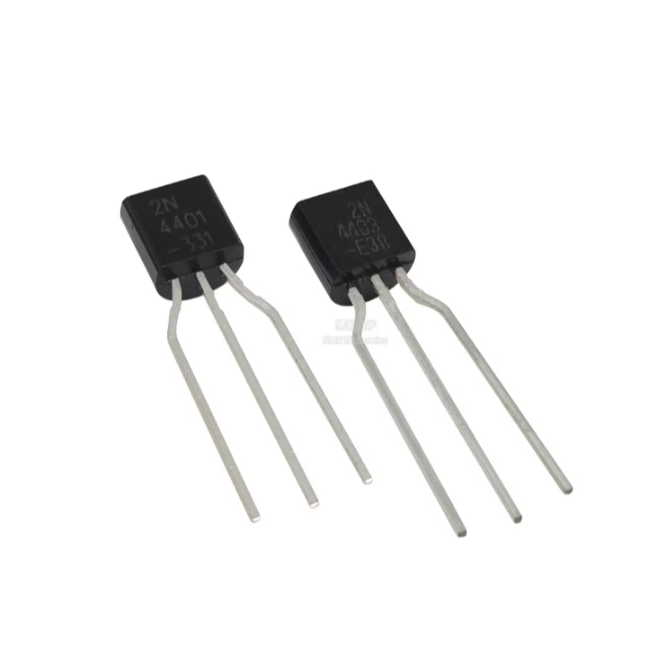 ((10 ชิ้น) 2N4401/2N4403 TO-92 NPN/PNP 0.6A/40V Power Crystal Tube In-Line Triod ใหม่เอี่ยม