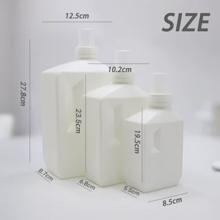 ขวดรีฟิล ใส่น้ำยา ใส่ของเหลวอื่นๆ แบบเติม ความจุขนาด500/1000/2000 ML ทรงสีเหลี่ยม มีฝาปิด พลาสติกดี สติ๊กเกอร์ป้ายแถม