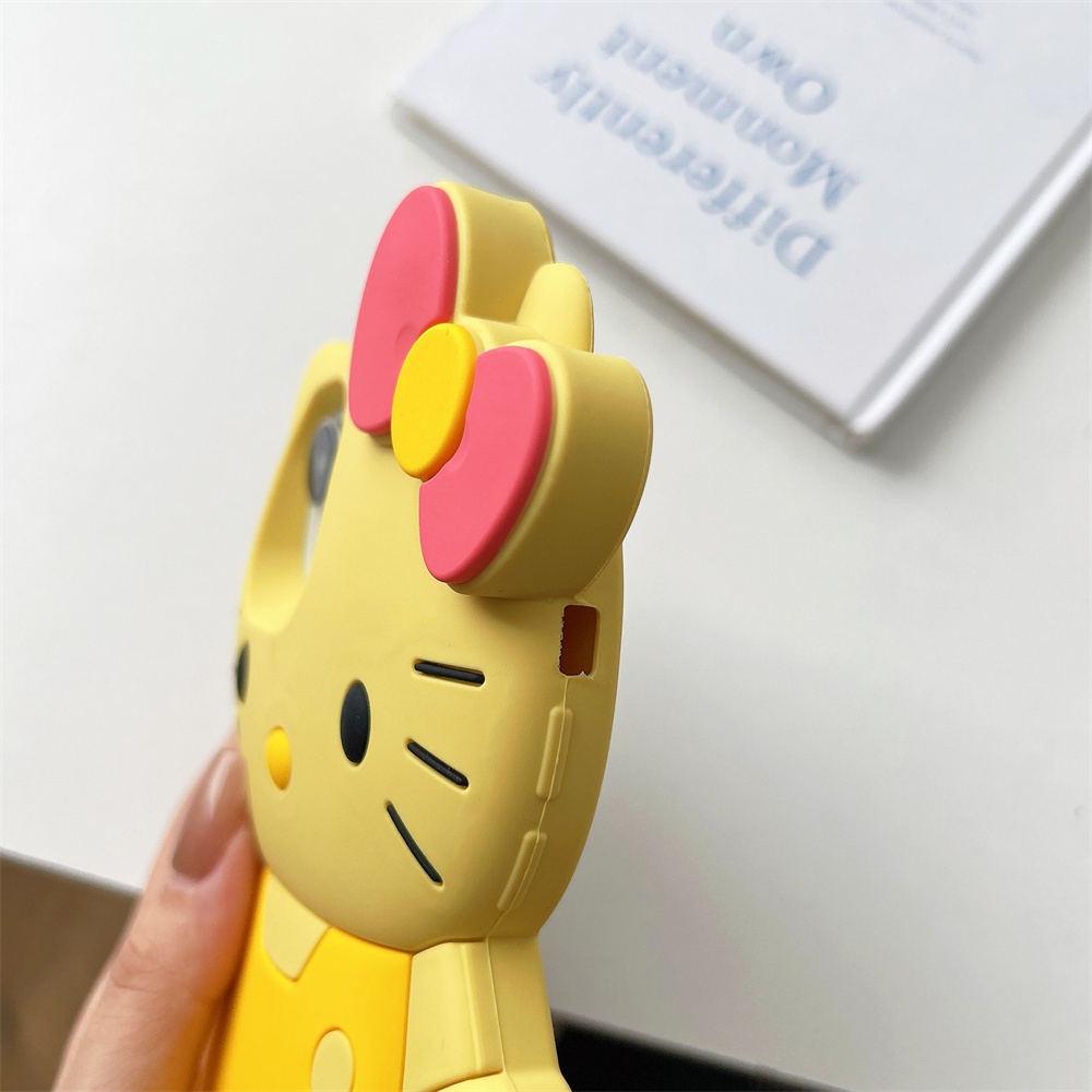สําหรับ iPhone 16 Plus 15 Pro Max 11 12 13 14 3D การ์ตูนน่ารัก Kitty กันกระแทก Soft TPU Case Cover - รูปที่ 3