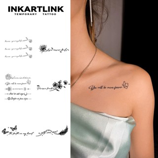 INKARTLINK สติ๊กเกอร์ลายสักชั่วคราว ลายผีเสื้อมินิมอลสำหรับน…