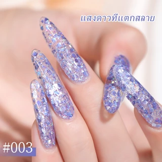 XEIJAYI 15 มล. น้ำยาทาเล็บเจลกลิตเตอร์ลายดาวแตกใหม่ เหมาะสำหรับร้านทำเล็บและงาน DIY ที่บ้าน
