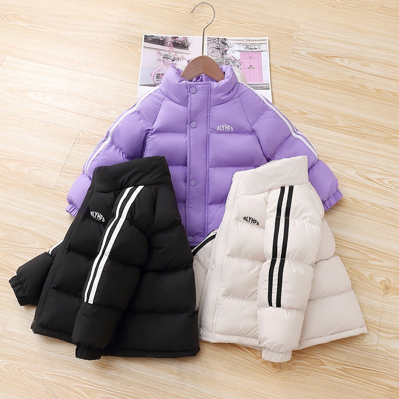 2-8 ปีเด็กชายฤดูหนาวสบายๆกีฬา กันลม แจ็คเก็ตผ้าฝ้ายเสื้อคลุมหญิงแฟชั่นลายคลุมด้วยผ้าหนาเสื้อวัยรุ่นเสื้อผ้า