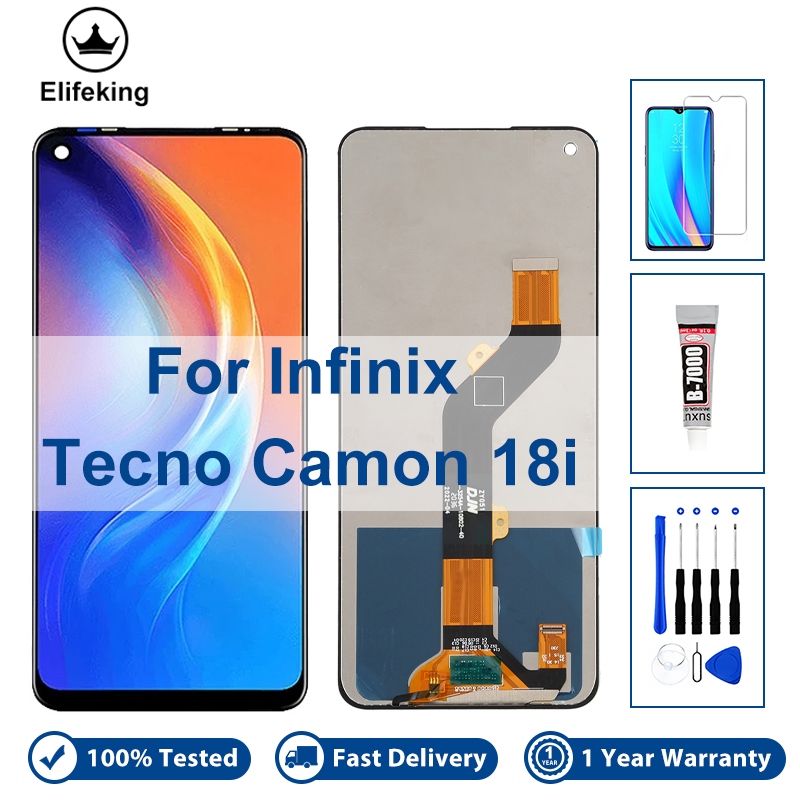 6.6 "LCD สําหรับ Infinix Tecno Camon 18i CG6 จอแสดงผล LCD Touch Screen Digitizer Assembly เปลี่ยนไม่