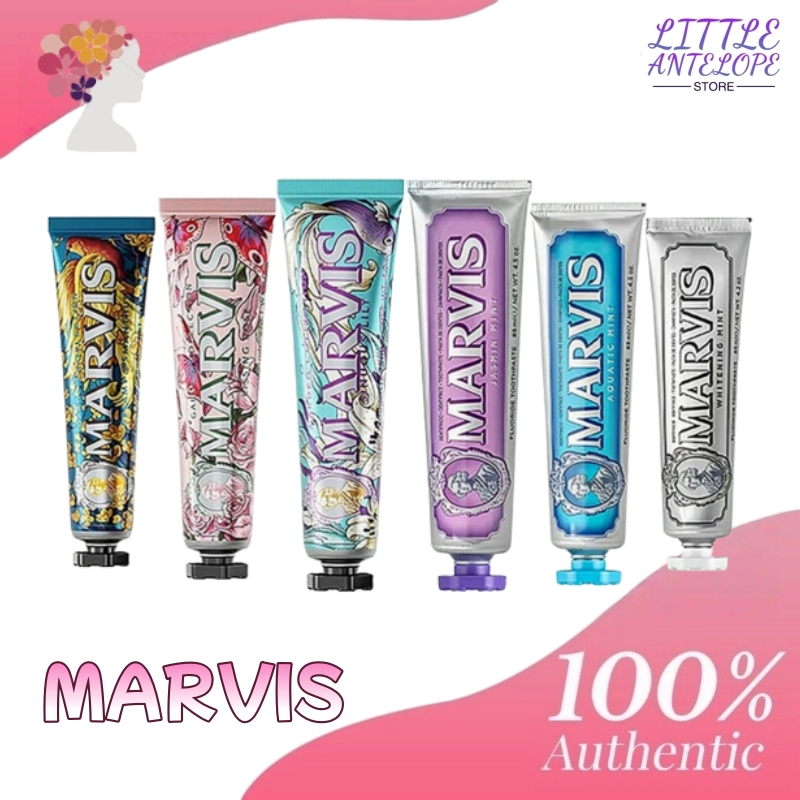 Marvis Marvis มีกลิ่นหอมใหม่ 75ml,85ml ยาสีฟันจากอิตาลี ยาสีฟันทําความสะอาดใช้ดีมาก ไม่มีค่าขนส่ง ยา