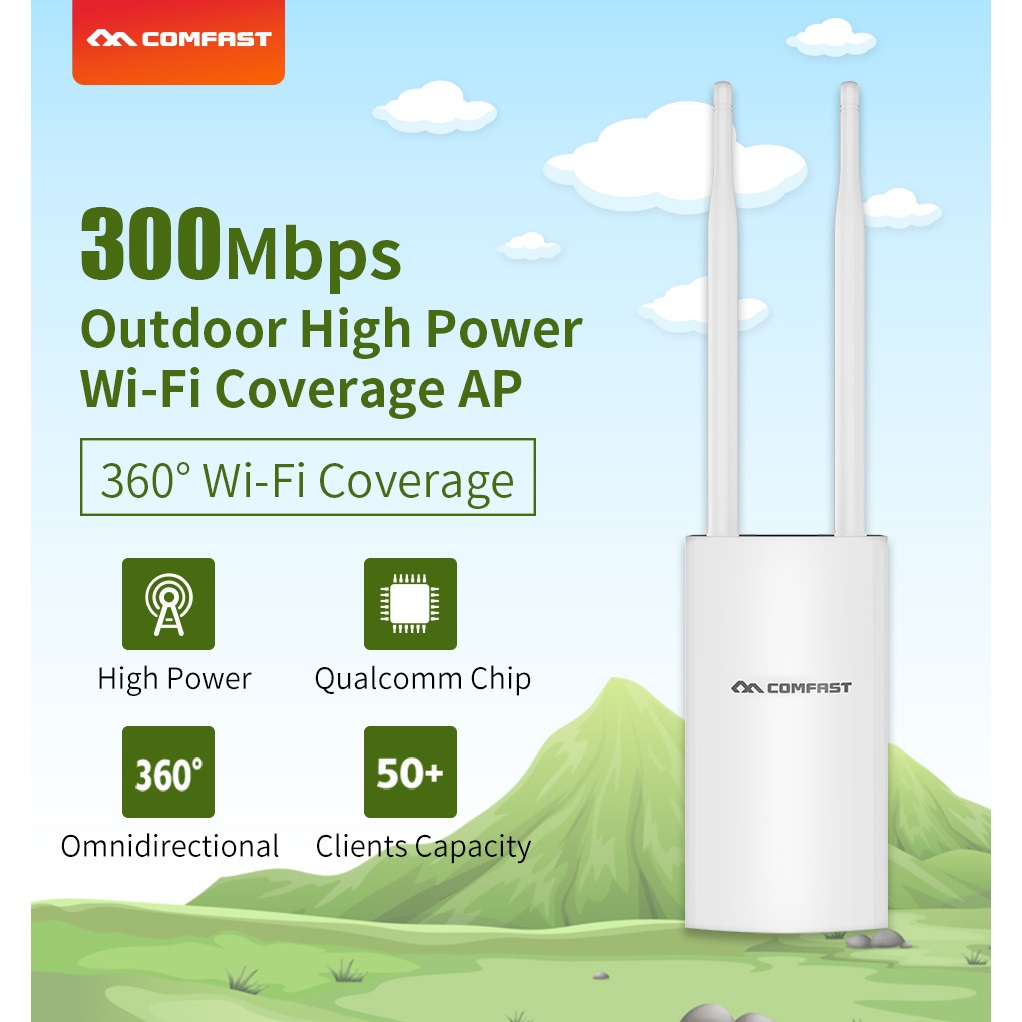 CF-EW71 ไร้สาย 2.4G 300Mbps WiFi Router กลางแจ้ง WiFi AP WiFi Repeater เสาอากาศคู่ Access Point WiFi