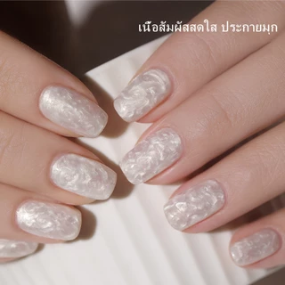XEIJAYI 15 มล. ยาทาเล็บเจลสีขาวมุกแฟชั่นใหม่ เงางาม เหมาะสำหรับร้านทำเล็บและที่บ้าน