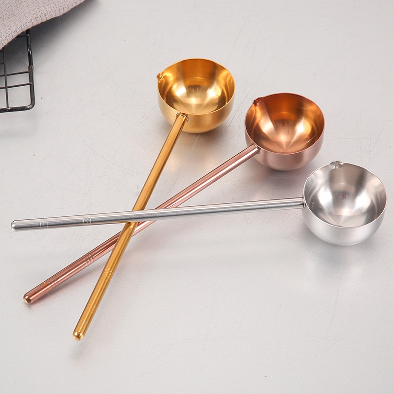 🔥ส่งจากกรุงเทพท้องถิ่น 🚚  กระบวยสเตนเลส ด้ามจับยาว มีปากเท ช้อนเล็ก สำหรับตักน้ำมัน เทซอส จิ้มจุ่ม ของใช้ในครัว - รูปที่ 6