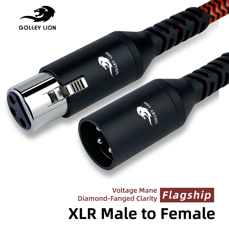 GOLLEY LION XLR สายไมโครโฟนชายกับหญิง ตัวนําทองแดงทั้งหมด