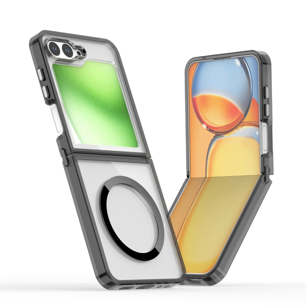 เคสสําหรับ Samsung Galaxy Z Filp 5 6 flp5 flp6 อะคริลิคใสแม่เหล็กกันกระแทกฝาครอบโทรศัพท์