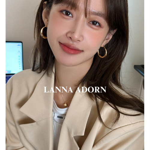 LANNA ADORN ผู้หญิง 925 เข็มเงินต่างหูเงินเรียบง่ายต่างหูวงกลมต่างหูไม่ก่อให้เกิดภูมิแพ้