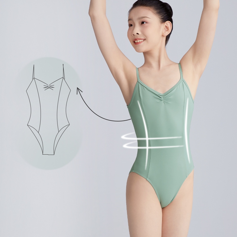สาว Professional Dance Leotard ปิดเป้าสําหรับเด็ก Ballerina เครื่องแต่งกาย Camisole Jumpsuit ราคา ถูกที่สุด ดีลบีเคเค แกลเลอรีภาพที่ 7