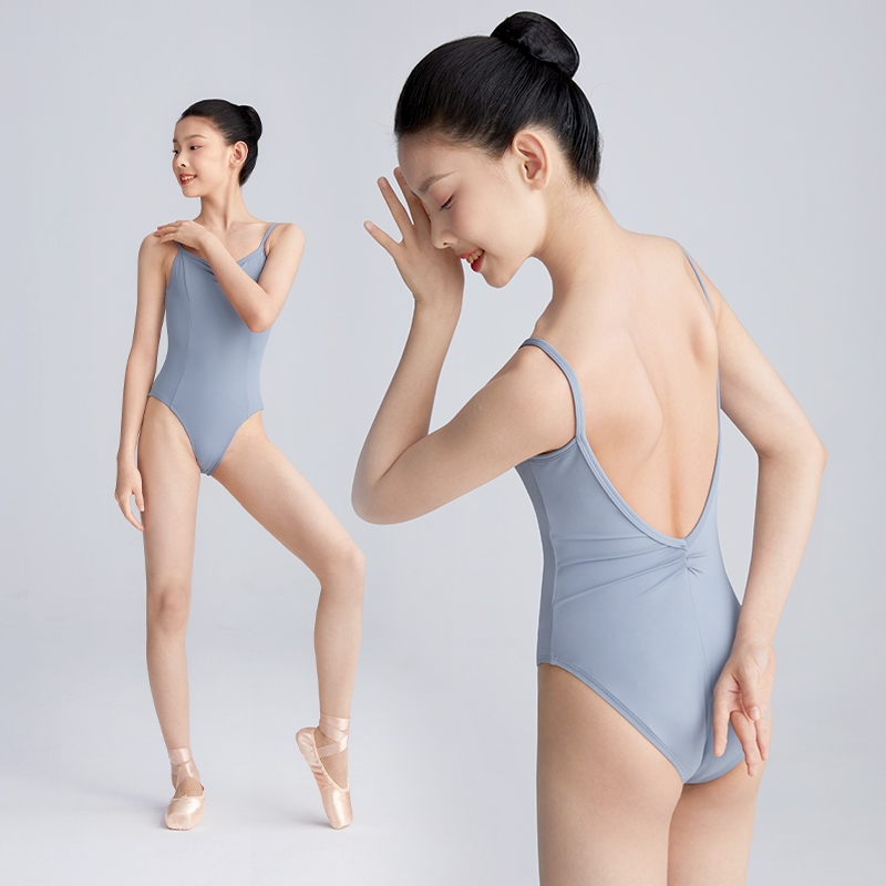 สาว Professional Dance Leotard ปิดเป้าสําหรับเด็ก Ballerina เครื่องแต่งกาย Camisole Jumpsuit ราคา ถูกที่สุด ดีลบีเคเค แกลเลอรีภาพที่ 3