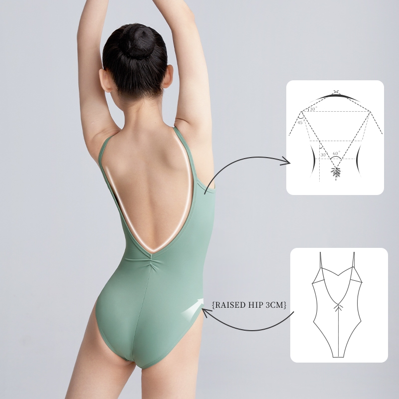 สาว Professional Dance Leotard ปิดเป้าสําหรับเด็ก Ballerina เครื่องแต่งกาย Camisole Jumpsuit ราคา ถูกที่สุด ดีลบีเคเค แกลเลอรีภาพที่ 6