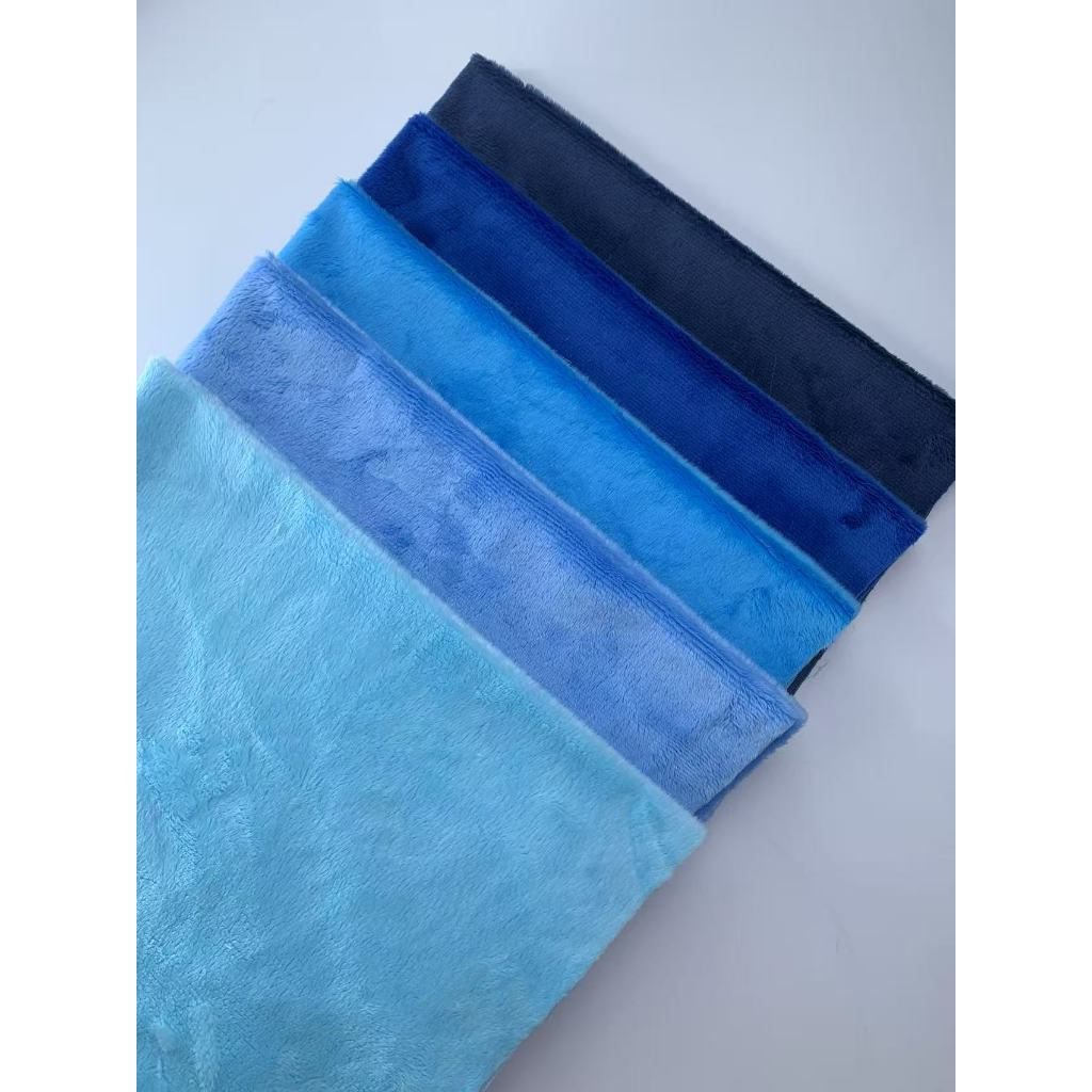 ชุดผ้ามินนิค สีม่วงสีน้ำเงิน ขนาด 45x50cm โพลีเอสเตอร์ 100% เหมาะสำหรับงานฝีมือ เช่น หมอน ผ้าห่ม และถุงนอน ราคา ถูกที่สุด ดีลบีเคเค แกลเลอรีภาพที่ 4