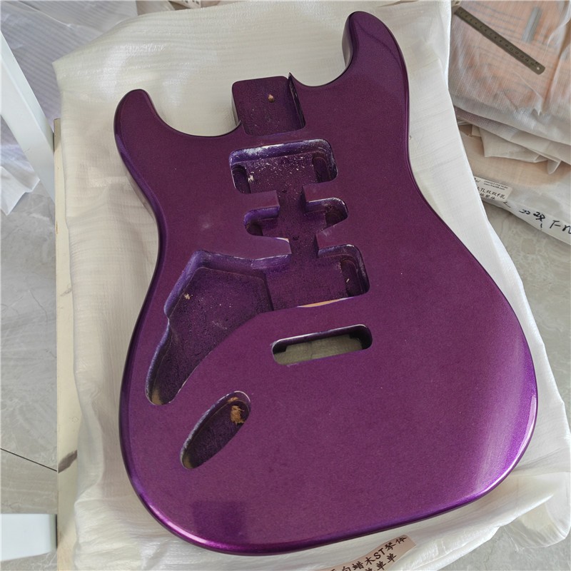 สีม่วงมือซ้าย 6 สาย Single Wave Electric Guitar Body,Ash Body 3S Route HG412
