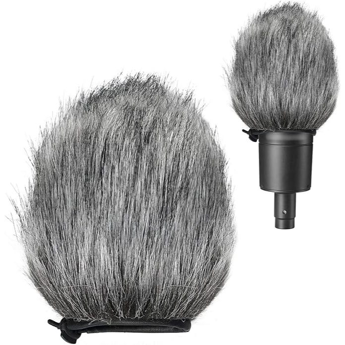 Wanjason Furry Windshield Muff, Mic Pop Filter/โฟม Wind Cover เหมาะสําหรับ AT2020, AT2020USB, AT2020