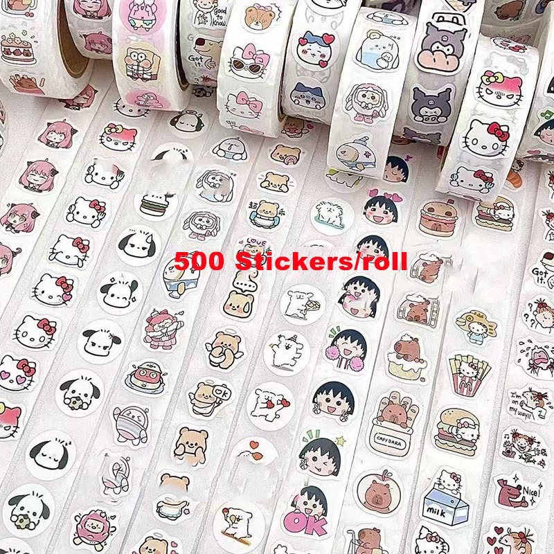 500 ชิ้นสติกเกอร์สัตว์น่ารักบัญชีมือสติกเกอร์ถ้วยโทรศัพท์ ทําเอง สติกเกอร์ตกแต่ง