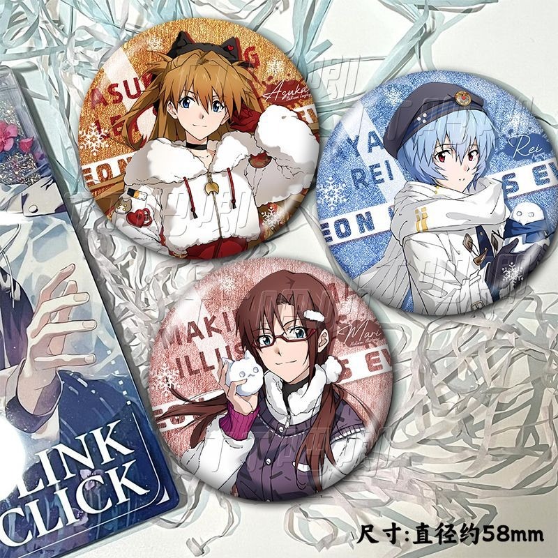 ปุ่มเข็มกลัด EVA Neon Genesis Evangelion Character Collection สำหรับ Cosplay, Gifts และ Accessory