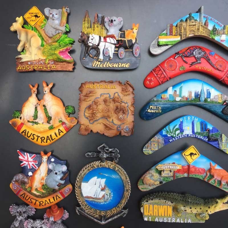 3D เรซิ่นแม่เหล็กตู้เย็นสติกเกอร์ออสเตรเลีย Melbourne Perth Western Gold Coast Sydney Australi การท่องเที่ยวแม่เหล็กตู้เย็น