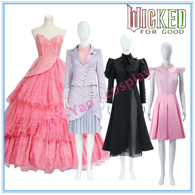 【HX-YAO】Elphaba Glinda cosplay Anime Costumes Wicked: For Good คอสเพลย์เครื่องแต่งกายฮาโลวีนแสดง