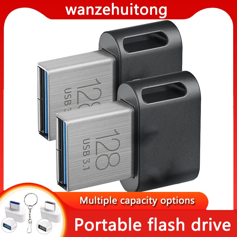แฟลชไดรฟ์ขนาดเล็กสุด 32gb, 64gb, 128gb, 256gb, 512gb, 1tb, 2tb USB3.1 แฟลชไดรฟ์นิ้วหัวแม่มือความเร็วสูงพร้อมอะแดปเตอร์ TYPE-C เหมาะสําหรับโทรศัพท์มือถือ, คอมพิวเตอร์, ลําโพง