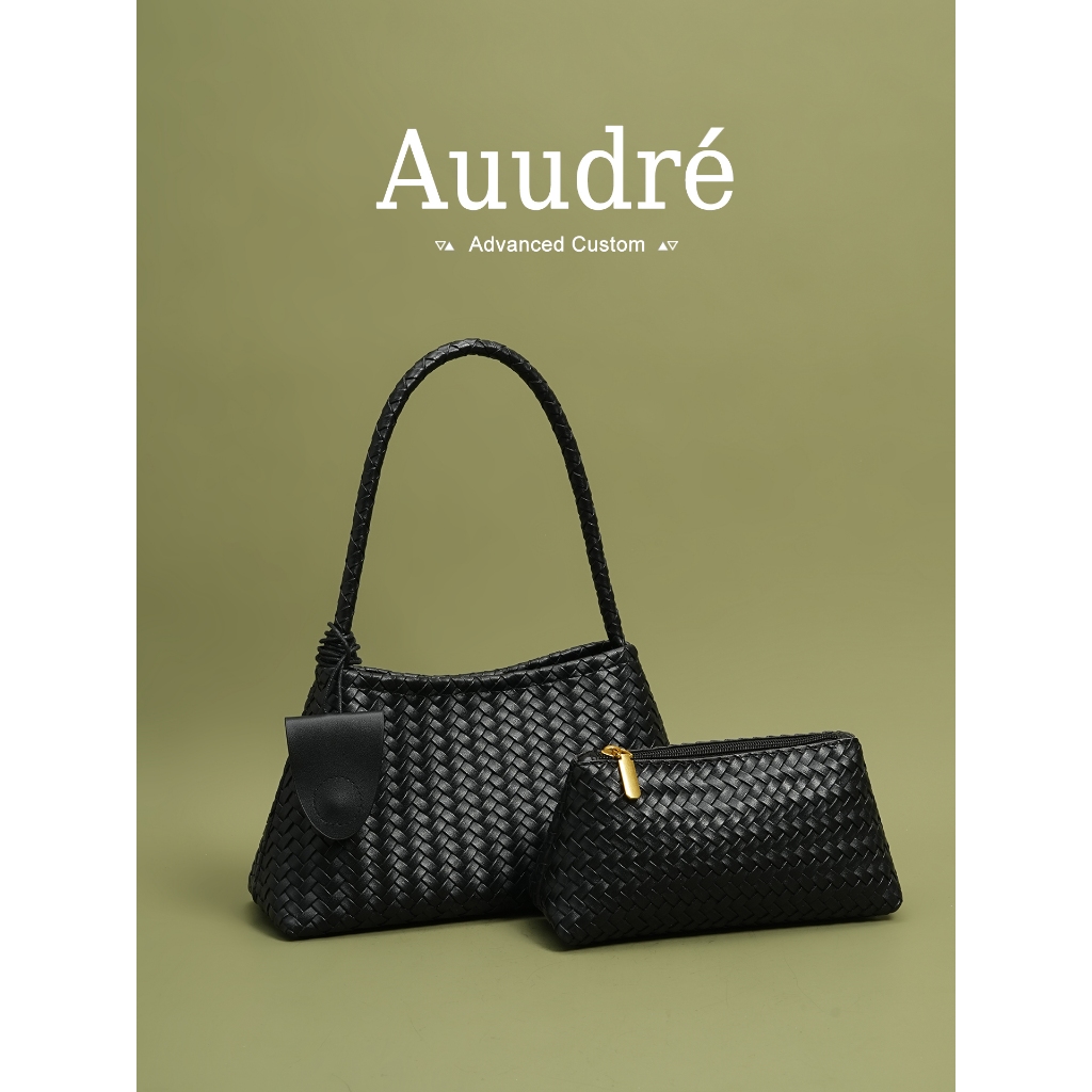 Auudre Premium Texture Retro One-Shoulder Underarm Baguette Bag