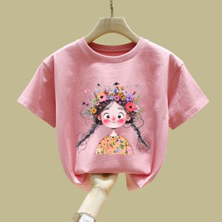 เสื้อยืดเด็กแขนสั้น ลายการ์ตูนน่ารัก นุ่มใส่สบาย สไตล์แฟชั่น…