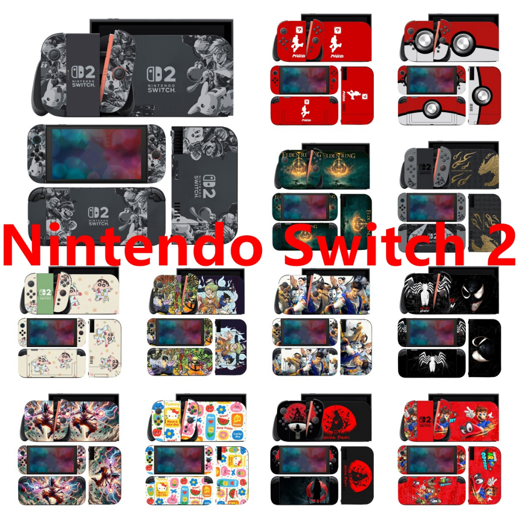 84 สีสติกเกอร์ผิวใช้งานร่วมกับ Nintendo Switch 2 (2025) ไวนิล Decal รูปแบบที่สวยงามชุดฟิล์มป้องกันสําหรับ NS2 Switch2 คอนโซลและ Joy-Con Controller & Dock