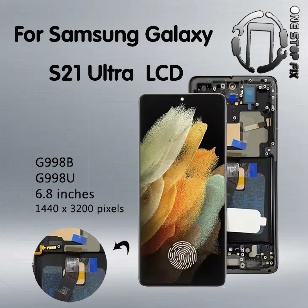 OLED/ TFT สําหรับ Samsung S21 Ultra 5G G998 G998U G998B จอแสดงผล Touch Screen Digitizer Assembly