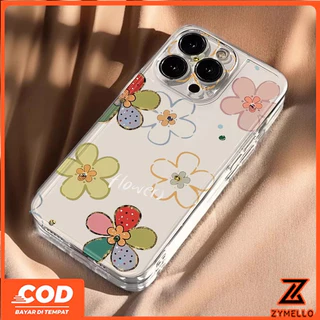 เคสสําหรับ OPPO Reno16F 16Pro 15F 15ProMax 14F 14Pro 13F 13Pro 12F 12Pro 11F 11Pro 10Pro 8T 8Z 7Z 6Z สวย Dopamine ดอกไม้สีสันสดใสกันกระแทก TPU เคสโทรศัพท์.