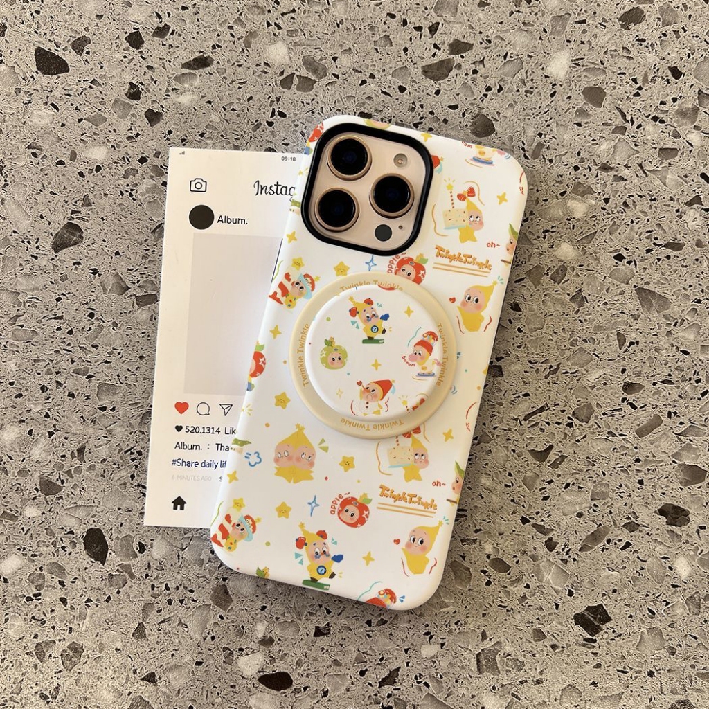 น่ารักเค้ก Star รูปแบบ 2-in-1 สําหรับ iPhone 11 12 Pro 13 Pro Max 15 Pro Max 14 16 Pro 16 Plus 17 Air 17 Pro 17 Pro 17 Pro Max เคสโทรศัพท์
