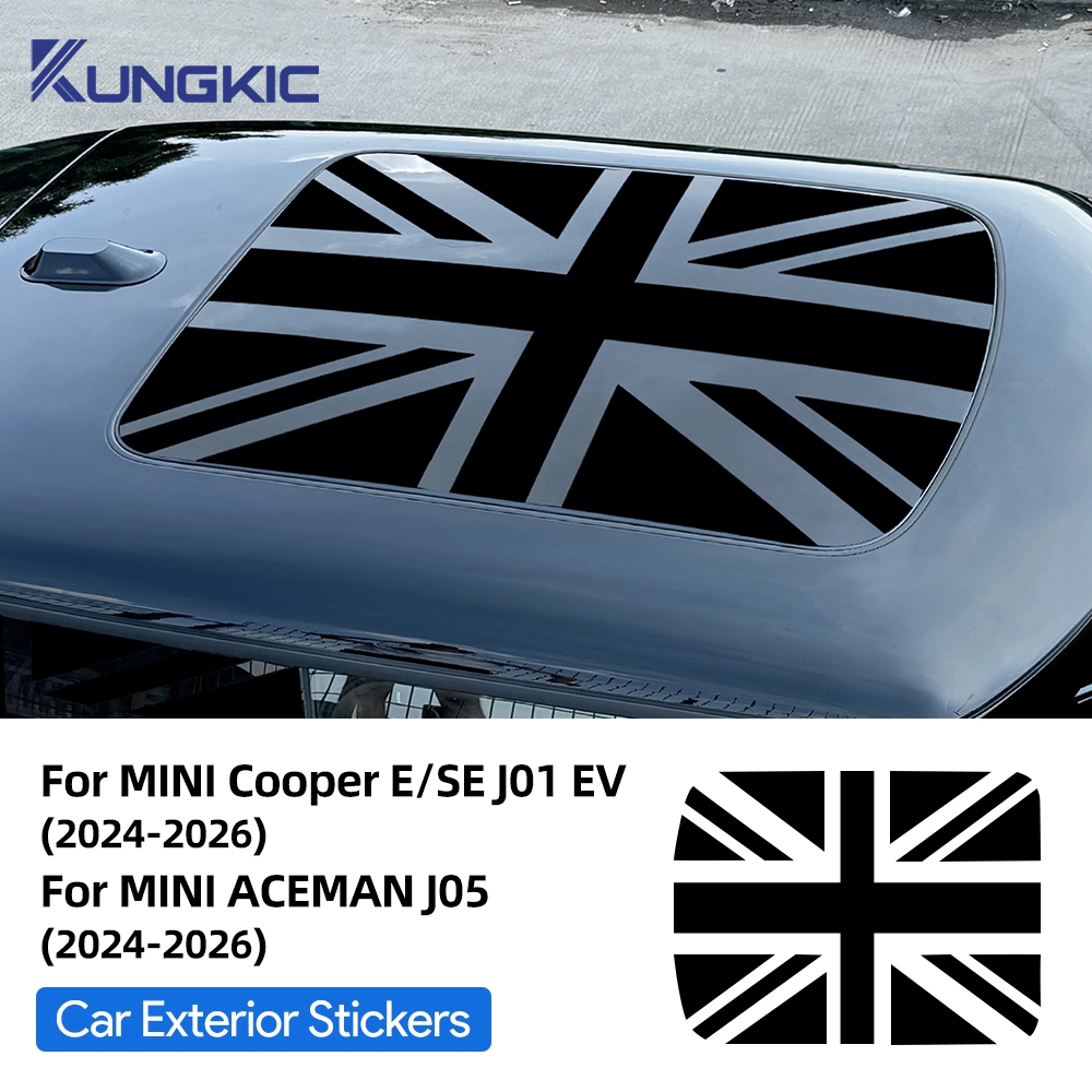 รถ Sunroof สติกเกอร์หลังคาหน้าต่างฟิล์มไวนิลสติกเกอร์บังแดดสําหรับ MINI Cooper J01 EV ACEMAN J05 Auto Decal