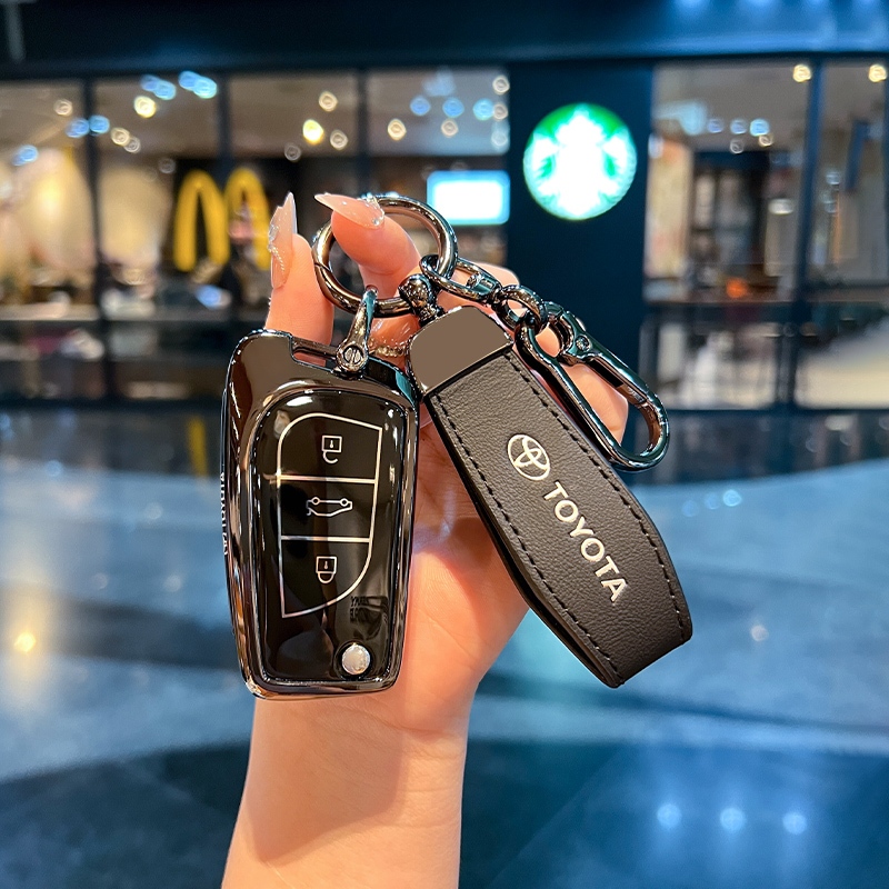 [สต๊อกพร้อม]ฝาครอบกุญแจรถสําหรับ Toyota Hilux Vigo Revo Fortuner Innova Corolla Altis CHR RAV4 Aygo พับโลหะผสม + TPU การป้องกันคุณภาพสูง