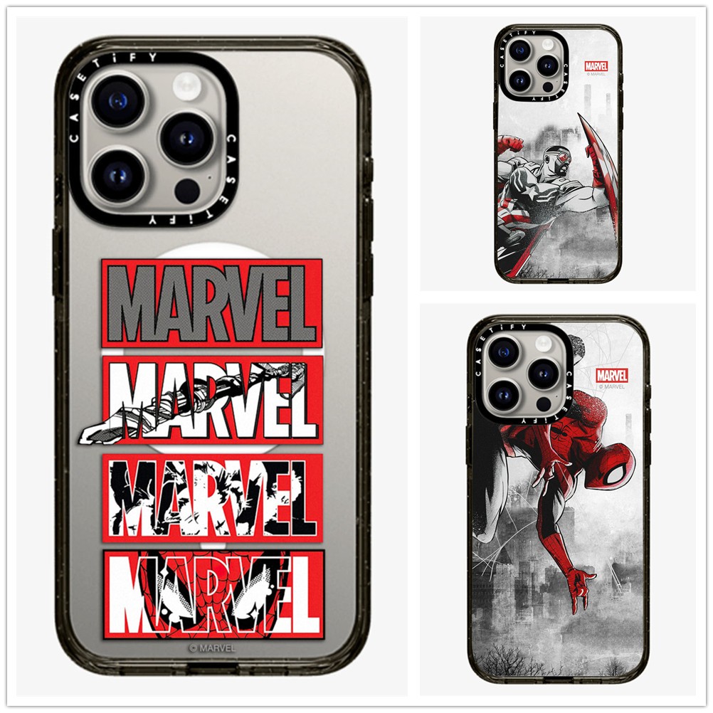 เคสแม่เหล็กสําหรับiPhone 17 16 15 Pro Max Cool Marvelโลโก้Spider Man VSสําหรับiPhone 11 12 13 14 Pro
