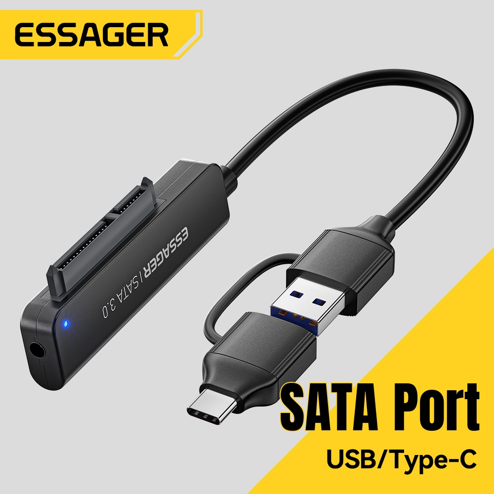 Essager Type-C / USB 3.0 ถึง SATA Cable Portable Adater สําหรับถ่ายโอนข้อมูลจากฮาร์ดไดรฟ์ไปยังอินเทอร์เฟซคอมพิวเตอร์ทนทาน