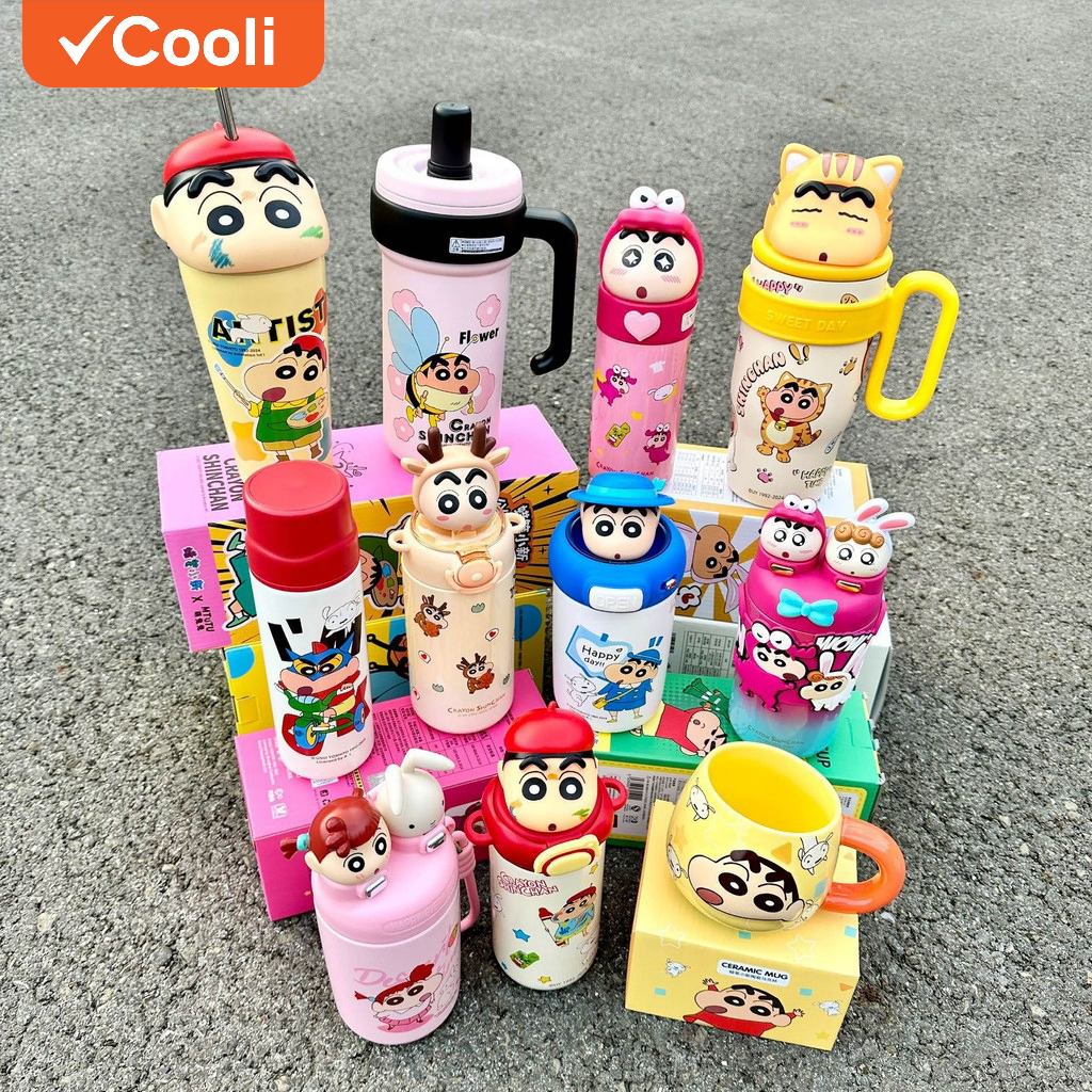 มูลค่าสูง Crayon Shin-Chan Thermos Cup ถ้วยน้ําฟางความจุขนาดใหญ่ Big Mac สะดวกการ์ตูนถ้วย Ice Mac ถ้วย