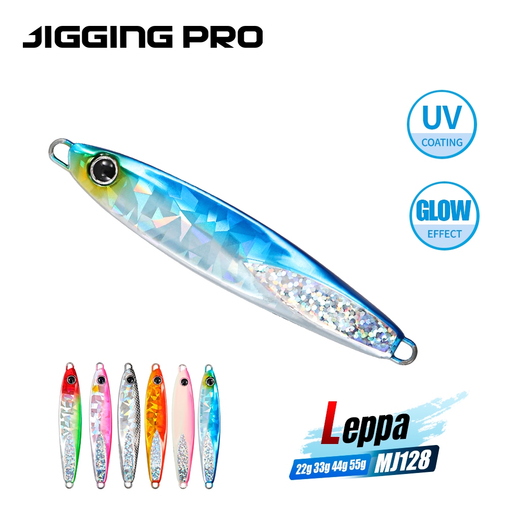 JIGGING PRO Leppa Jig 22g 33g 44g 55g Shore Casting Jig เหยื่อตกปลาน้ําเค็ม Bonito Amberjack Kingfish ทูน่า